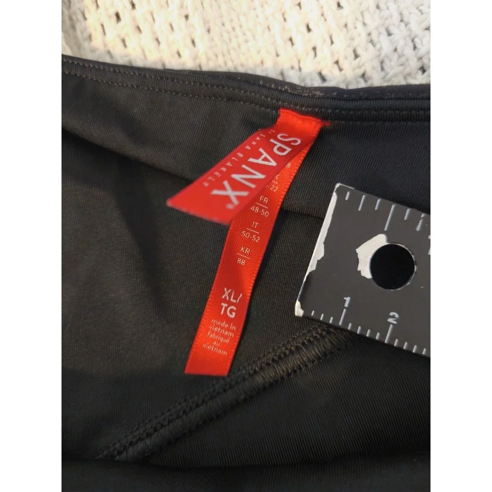 SPANX Faux Leather Moto Leggings XL Black High‎ Rise Shaping Ponte